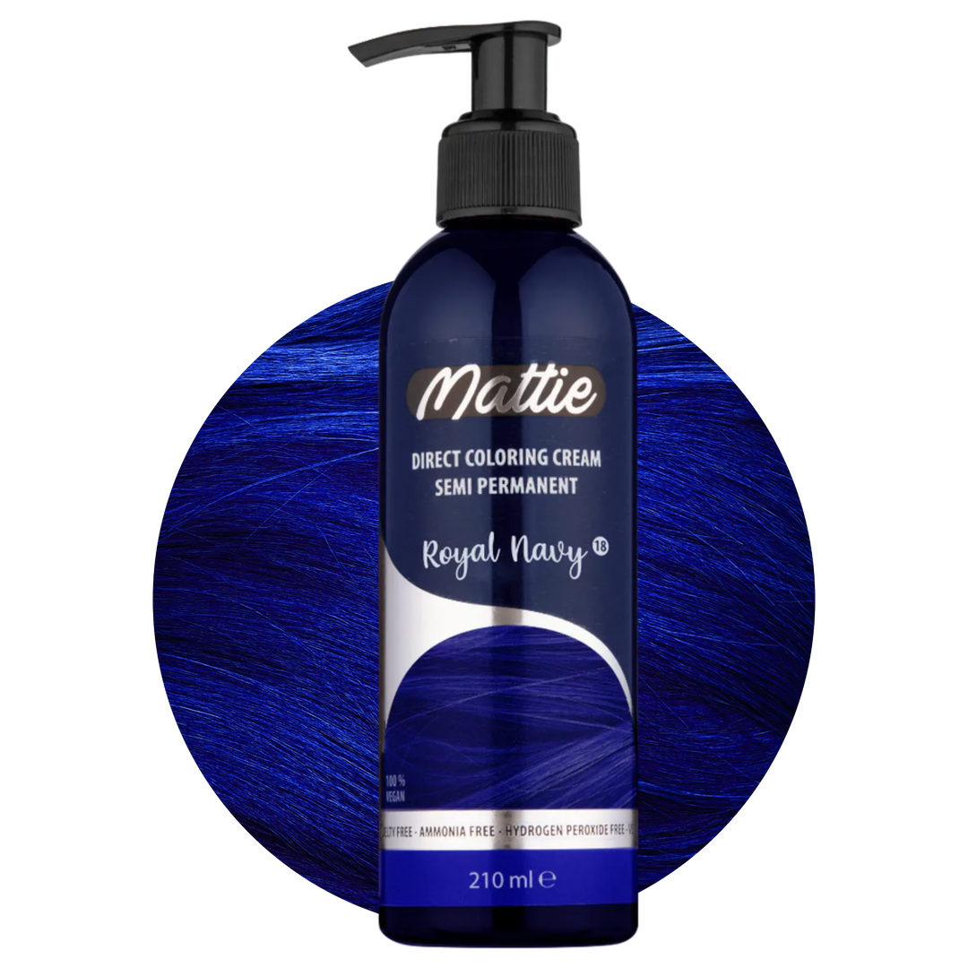 Mattie Royal Navy - Vegan Semi-Permanente Directe Kleuring Haarverfcrème 210 ml