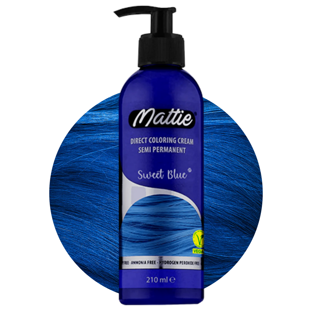 Mattie Sweet Blue - Vegan Semi-Permanente Directe Kleuring Haarverfcrème 210 ml