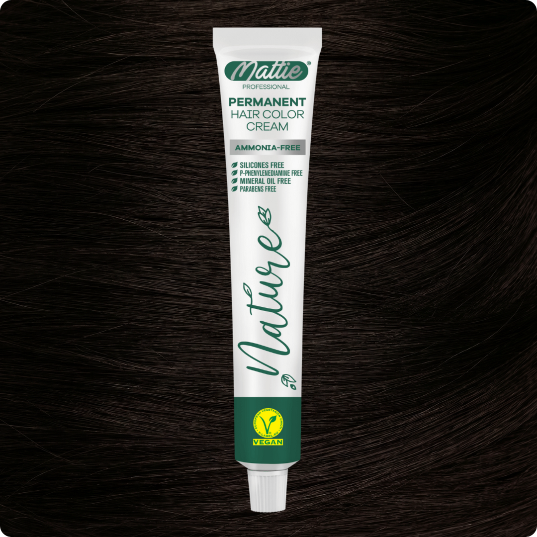 Mattie Professional Nature (3.0) Intense Dark Brown - Vegan Permanent Hair Color Cream 60ml