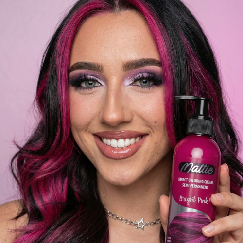 Mattie Bright Pink - Vegan Semi-Permanente Directe Kleuring Haarverfcrème 210 ml