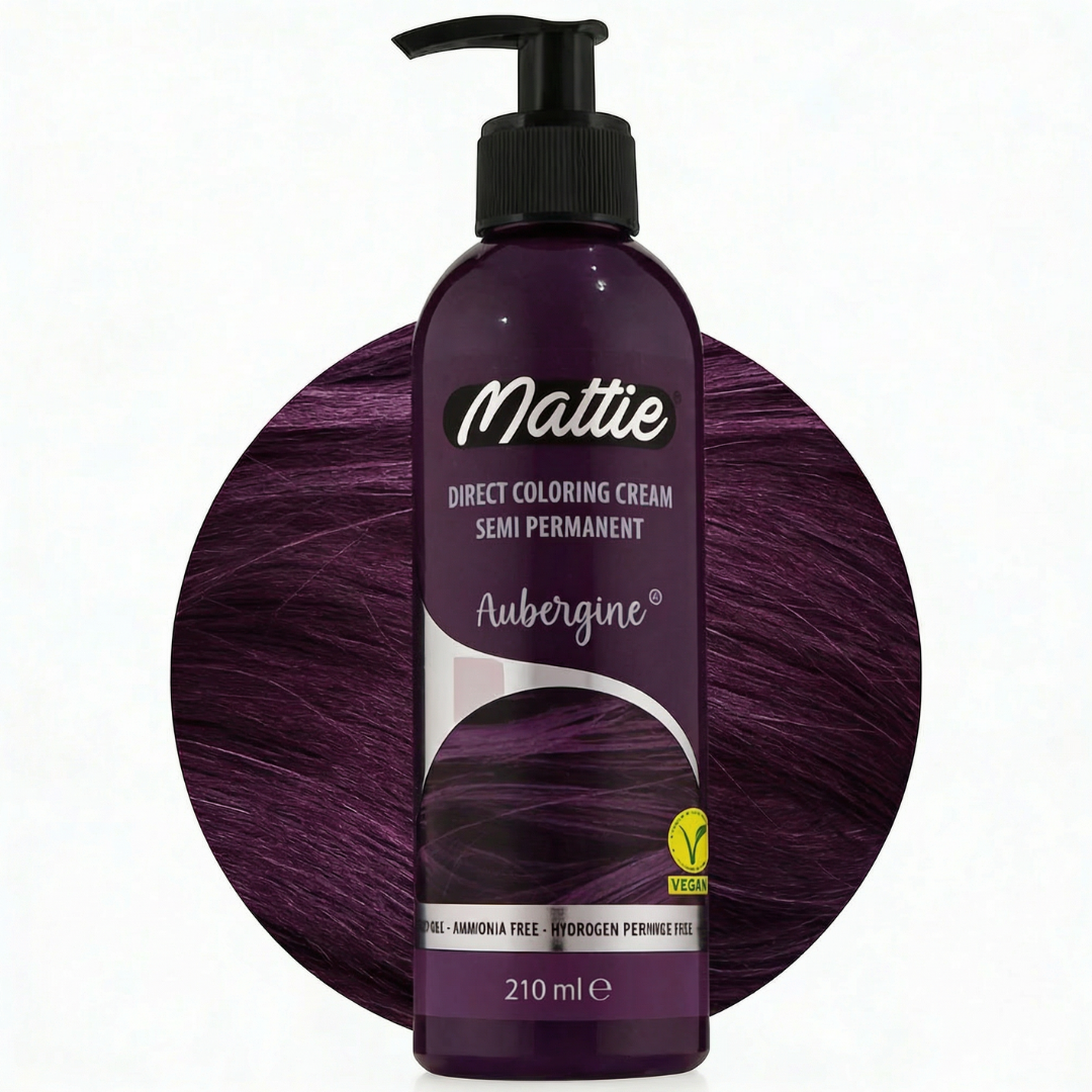 Mattie Aubergine - Vegan Semi-Permanente Directe Kleuring Haarverfcrème 210 ml