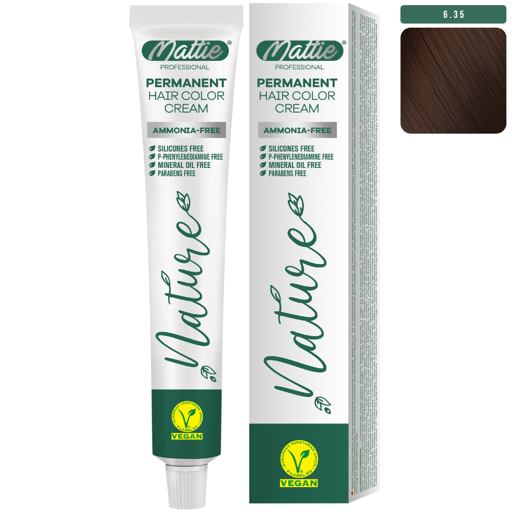 Mattie Professional Nature (6.35) Chocolade Karamel - Vegan Permanente Haarkleurcrème 60ml
