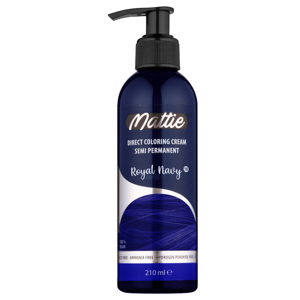 Mattie Royal Navy - Vegan Semi-Permanente Directe Kleuring Haarverfcrème 210 ml